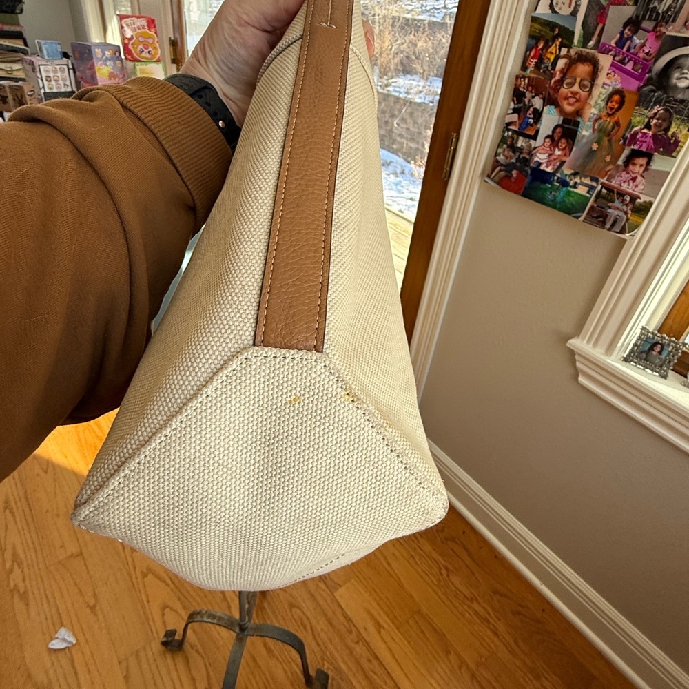 Coach Cream Tote with Colorful Straps - Picture 6 of 8